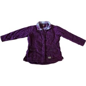 CE Schmidt Workwear Womens XL Purple Canvas Barn Jacket Plaid Lined Field Coat